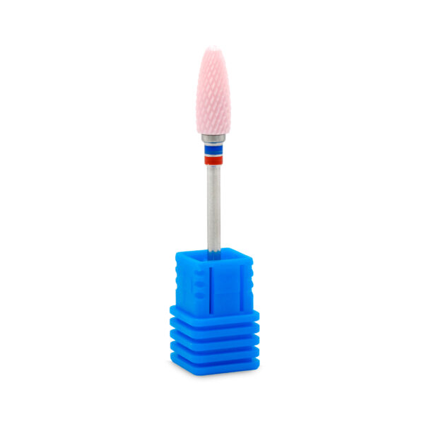 Bit (cap) freza de ceramică pentru gel/ojă semipermanentă,  brâu Roșu-Albastru