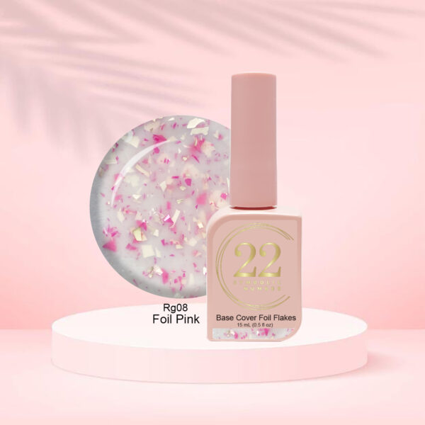 Baza Rubber Foil Flakes -Foil Pink 15ml (Tpo Free)